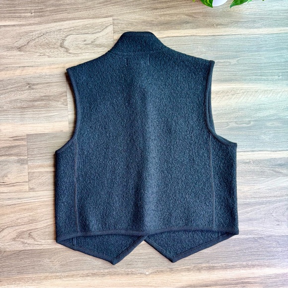 Minimalist Classic 100% Wool Petite Button Front Vest - Picture 10 of 10